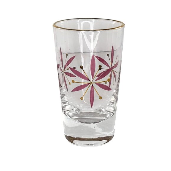 Mid Century Modern Atomic Shot Glass Toothpick Holder Vintage Retro Flowers - Picture 8 of 8